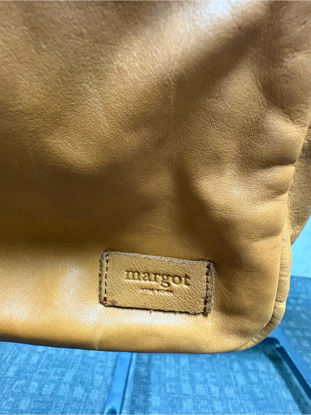 margot Tan Leather Backpack with Front Zip Pocket - Picture 2 of 4